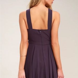 Lulus Forevermore Dusty Purple Skater Dress
